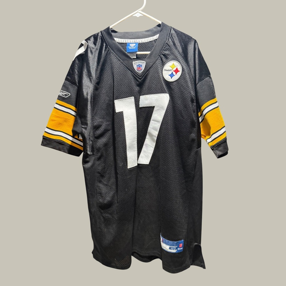 Reebok NFL Pittsburgh Steelers Mike Wallace 17 Jersey Mens 52 Black Onfield